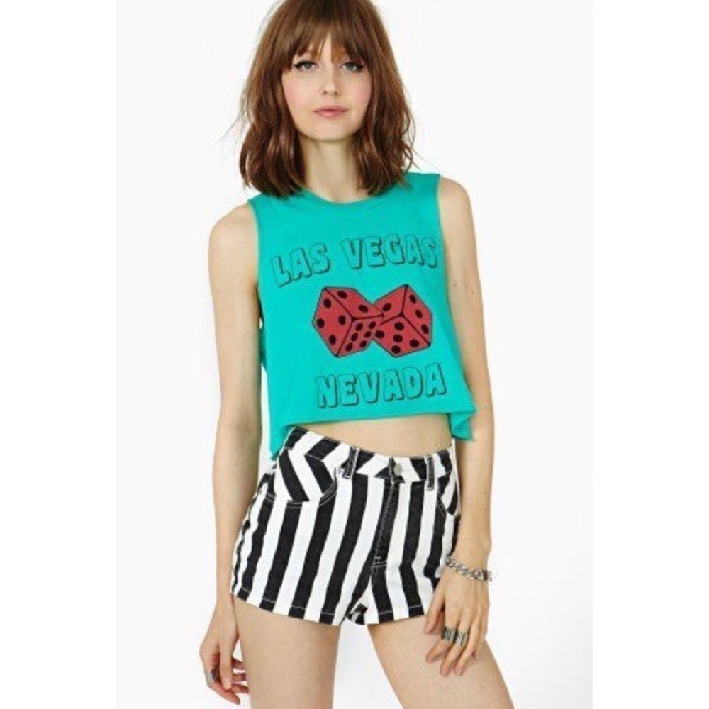 Nasty Gal Roll the Dice Las Vegas Cropped Tank L